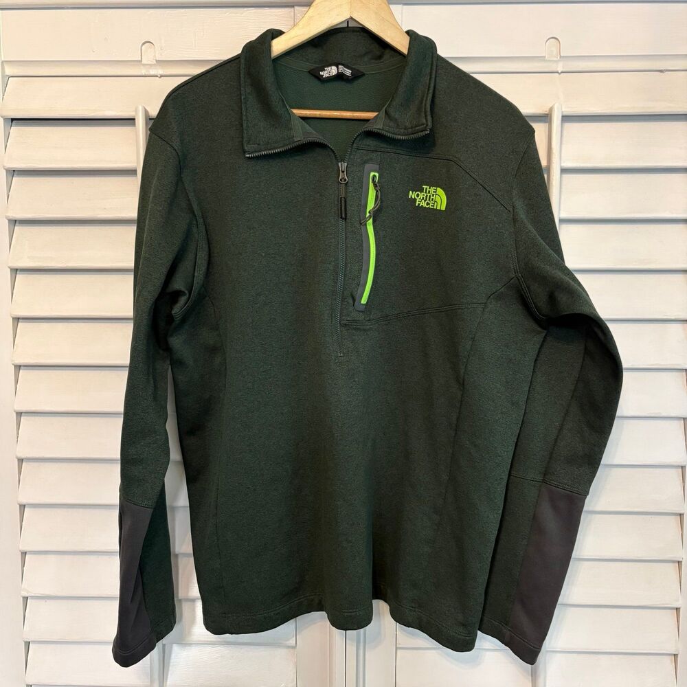 North Face Green‎ 1/4 Zip Pullover Size XL